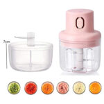 250ml Pink Usb Wireless Electric Garlic Masher Sturdy Press Mincer Vegetable