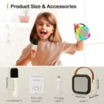 Mini K12 Karaoke speaker with 2 Mike's with it: make your own small and safe Karaoke system at your home and enjoy this entertainment with your family