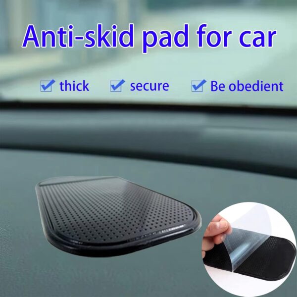 1-Piece Car Dashboard Sticky Pad | Anti-Slip Silicone Mat for Phones, Keys & Accessories (Black) - Image 4