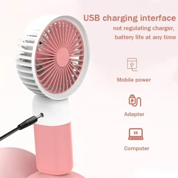 Rechargeable Portable Fan with USB Charging & Phone Stand | Handheld & Desk Mini Fan (Random Color) - Image 7