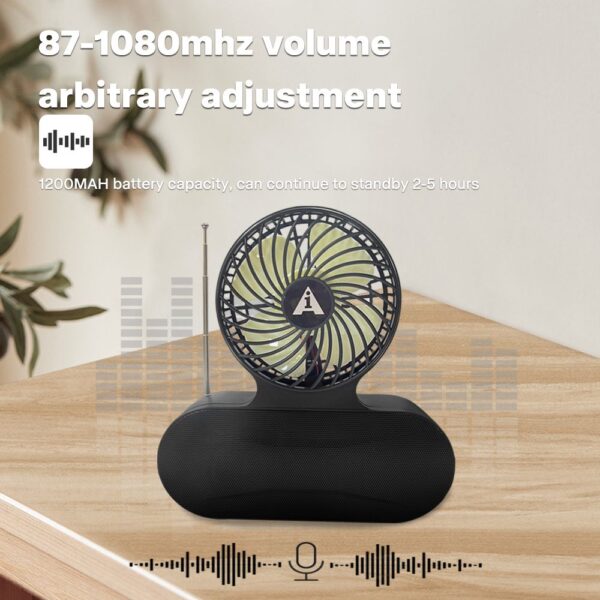 Solar Fan Bluetooth Speaker – Portable Outdoor Speaker with Cooling Fan, Flashlight, and Wireless Music - Image 6