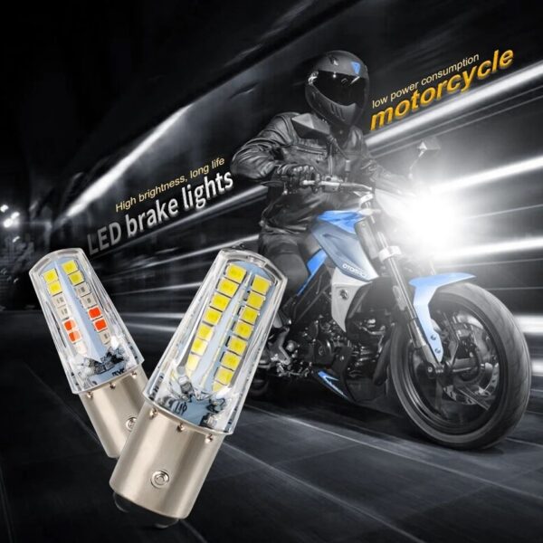 Pack of 2 – Universal Bike Headlight & Backlight Bulb Combo | Yellow/White Beam + Red/Blue Flasher - Image 10
