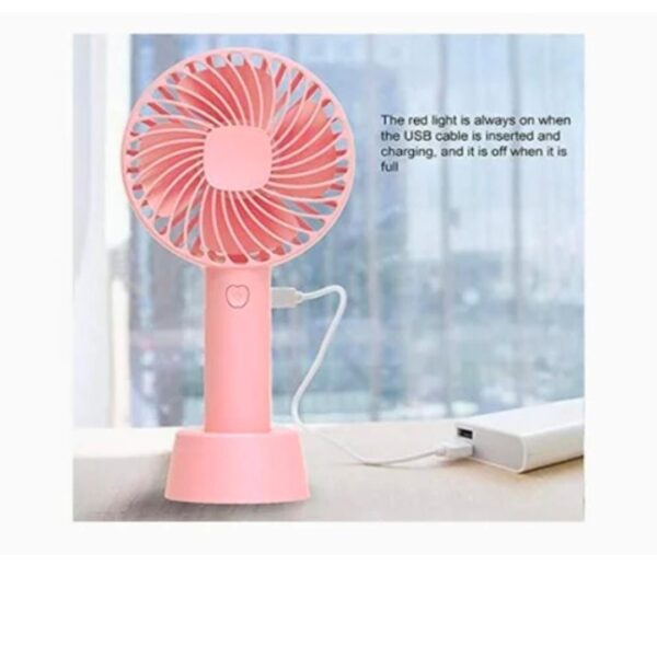 Portable USB Rechargeable Handheld Fan - 3-Speed Mini Cooling Fan with Strong Wind (Random Color) - Image 4