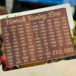 Umrah Saving Box - Wooden Savings Box for Umrah Pilgrimage (210,000 Capacity, Random Design)
