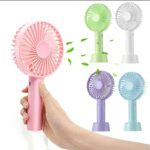 Portable USB Rechargeable Handheld Fan - 3-Speed Mini Cooling Fan with Strong Wind (Random Color)
