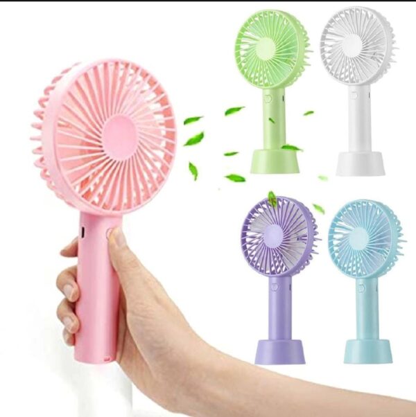 Portable USB Rechargeable Handheld Fan - 3-Speed Mini Cooling Fan with Strong Wind (Random Color) - Image 3