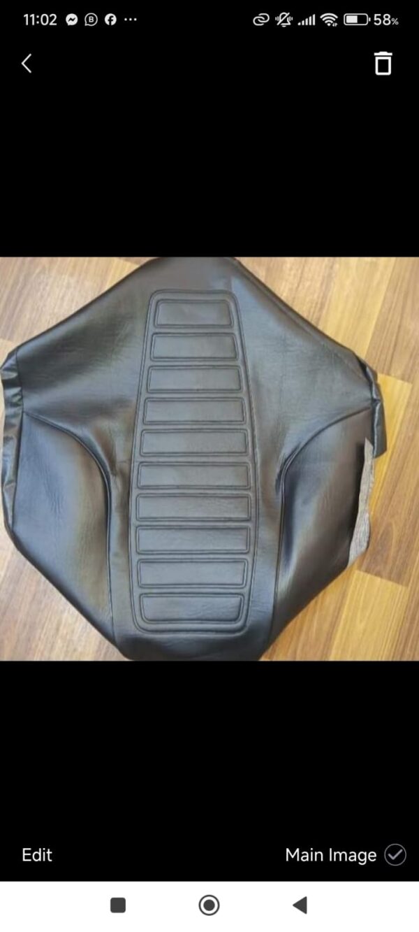 Premium Black Rexine Seat Cover for Honda CG 125 Motorcycle – Comfort & Durability - Image 10