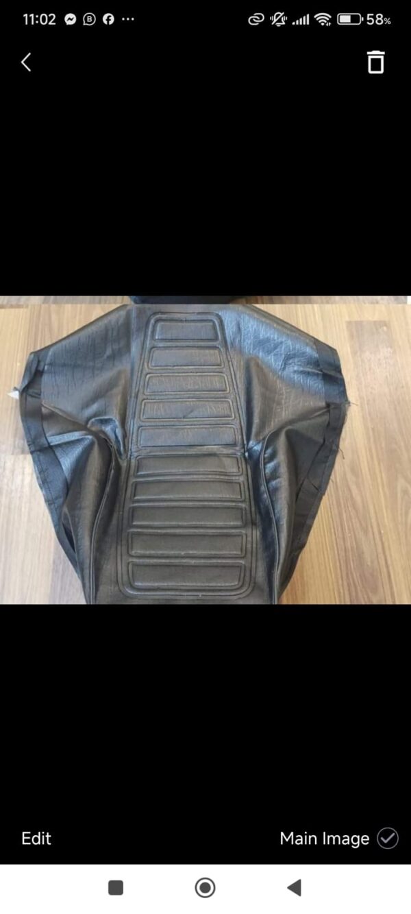 Premium Black Rexine Seat Cover for Honda CG 125 Motorcycle – Comfort & Durability - Image 9