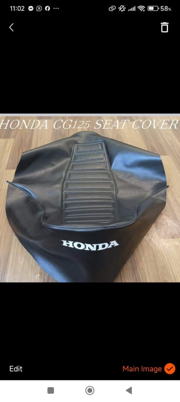 Premium Black Rexine Seat Cover for Honda CG 125 Motorcycle – Comfort & Durability - Image 11