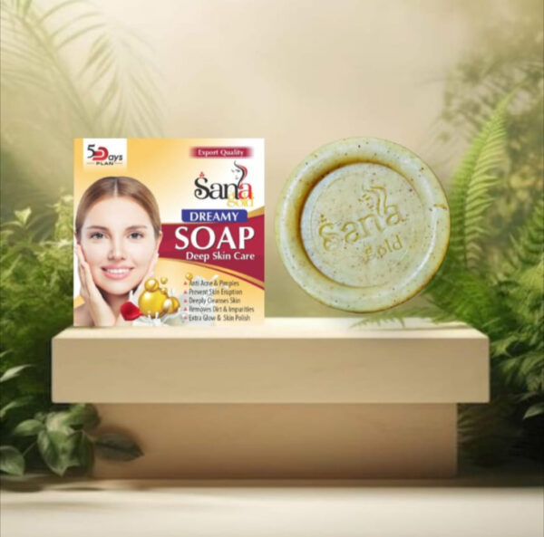 Pack of 7 - Sana Gold Magic Soap | Herbal Formula for Glowing Skin | Guaranteed Results - Image 7