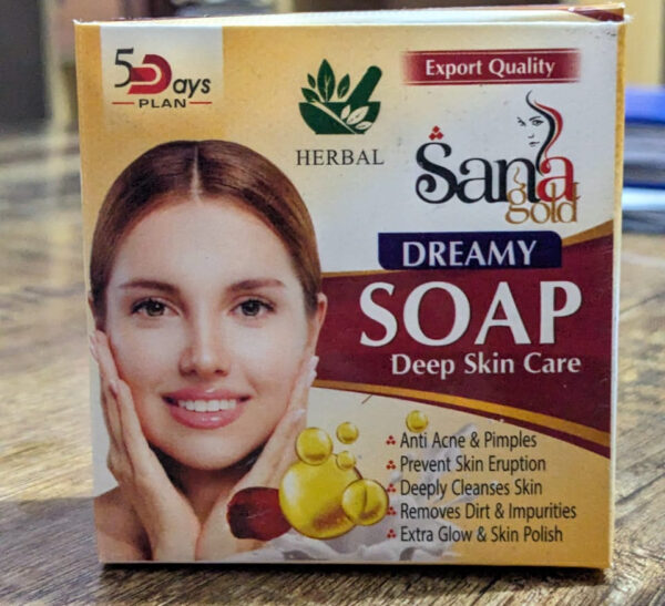 Pack of 7 - Sana Gold Magic Soap | Herbal Formula for Glowing Skin | Guaranteed Results - Image 3