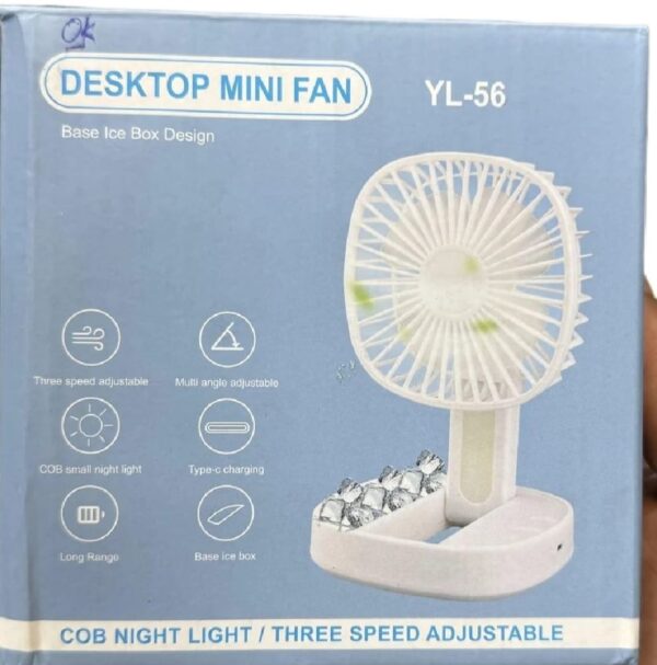 Mini 2-in-1 Portable Fan with LED Light | USB Rechargeable 7-Inch Desk Fan | 3-Speed, Quiet, 185° Rotation, Folding Travel Fan - Image 7
