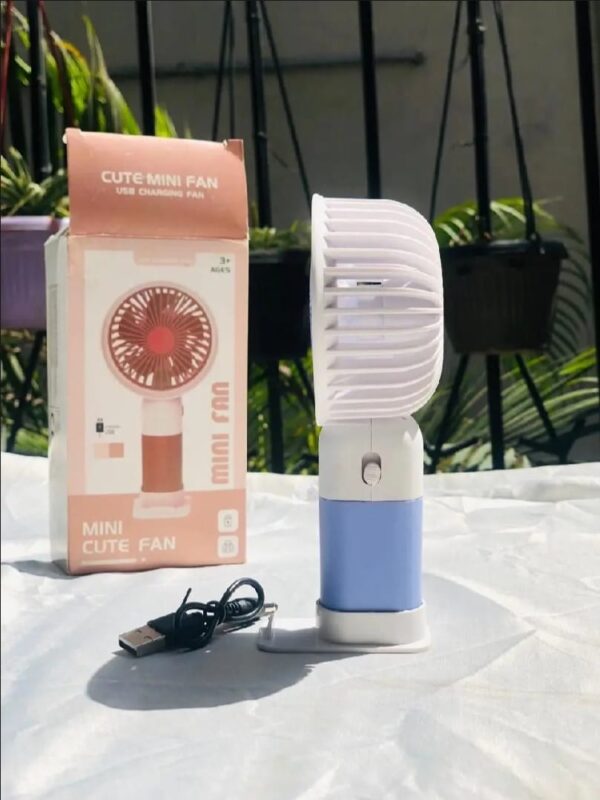 Rechargeable Portable Fan with USB Charging & Phone Stand | Handheld & Desk Mini Fan (Random Color) - Image 3