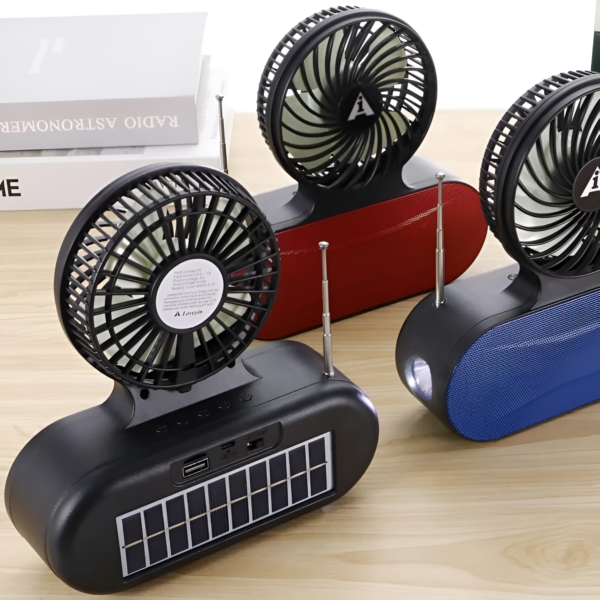 Solar Fan Bluetooth Speaker – Portable Outdoor Speaker with Cooling Fan, Flashlight, and Wireless Music