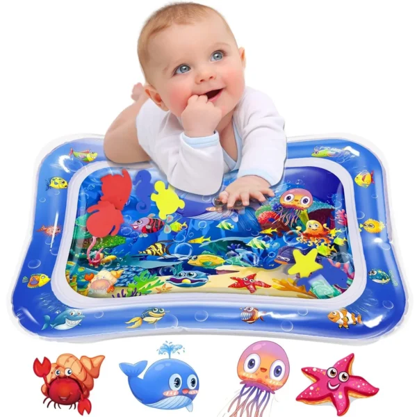 Inflatable Leakproof Water Mat for Kids – Interactive Tummy Time Play Mat (Random Color)